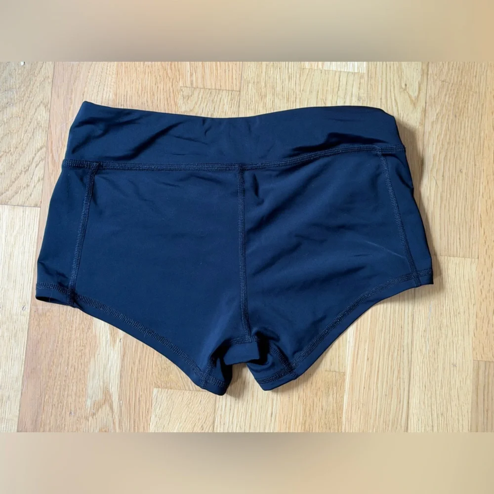 Brooks Navy Blue Compression Running Shorts with Neon Green Logo